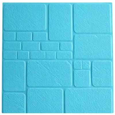 Tapet 3D caramida turquaz, auto-adeziv pentru interior, 70 x 77 cm