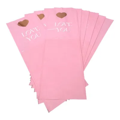 Pungi hârtie pentru flori Love you - roz (set 10 buc) - Default Title