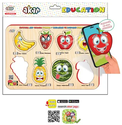 Puzzle educațional vorbitor Jagu - Fructe, 8 piese