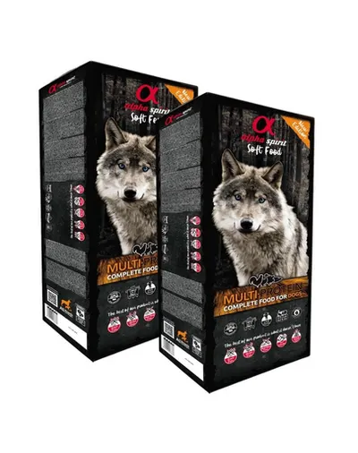 ALPHA SPIRIT Multiprotein hrană semi-umedă câini 2x9kg