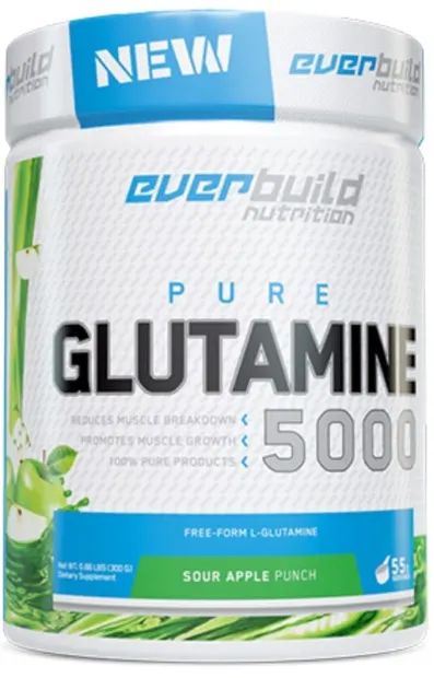 Pure Glutamine 5000, punch de mere, 300 g, Everbuild
