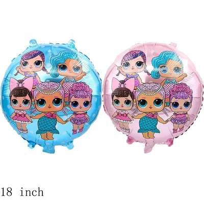 Balon din Folie cu Păpuși Colorate 44.5×50cm – Decor pentru Aniversări și Petreceri Copii