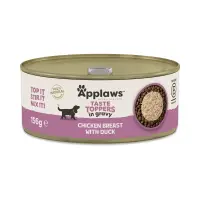 APPLAWS Taste Toppers, XS-XL, Pui și Rață, conservă hrană umedă fără cereale câini, (în sos), 156g