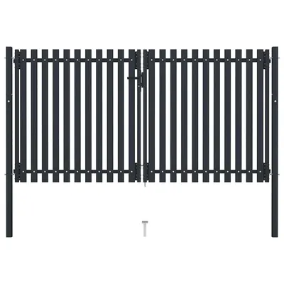vidaXL Poartă de gard cu ușă dublă, oțel, 300x150 cm, antracit
