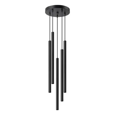 Lustră neagră din metal ø 25 cm Fideus – Sollux