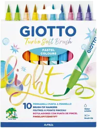 Markere acuarelă Giotto Turbo - Soft Brush Pastel, 10 culori