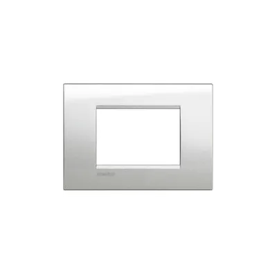Placa ornament ,3 module, Moonlight silver, living light, BTICINO