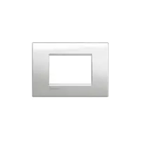 Placa ornament ,3 module, Moonlight silver, living light, BTICINO