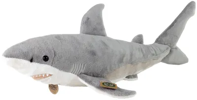 Jucărie de pluș Rappa Eco Friends - Rechin alb, 51 cm