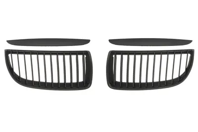 Grila radiator Dreapta/Stanga Fata potrivit BMW 3 (E90), 3 (E91) 1.6-4.0 2004-2012 2004-2008 - (cu lamele, negru)