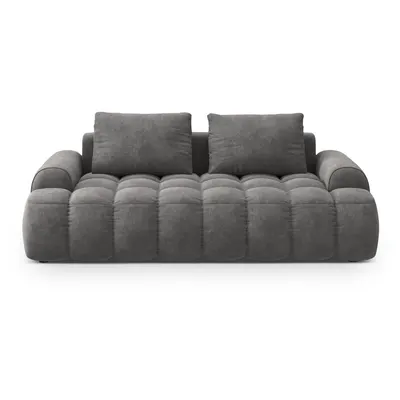 Canapea gri cu tapițerie din catifea 200 cm Linz – Cosmopolitan Design