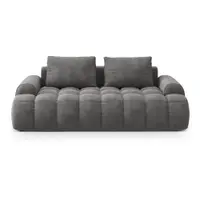Canapea gri cu tapițerie din catifea 200 cm Linz – Cosmopolitan Design