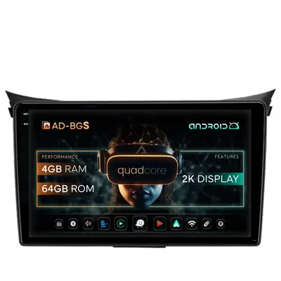 Navigatie 2K Hyundai I30 (2012-2016), Android, S-Quadcore 4GB RAM + 64GB ROM, 9.5 Inch - AD-BGS90042K+AD-BGRKIT216V2