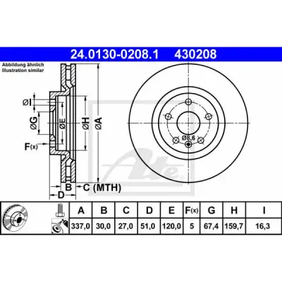 Disc frana ATE 24.0130-0208.1