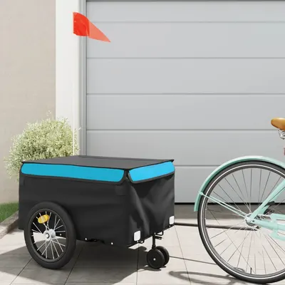 Gossi remorca pentru biciclete, negru si albastru, 45 kg, fier