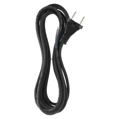 Cablu de alimentare EMOS S03050 nedetasabil flexibil izolatie cauciuc 2x1mm2 5m negru