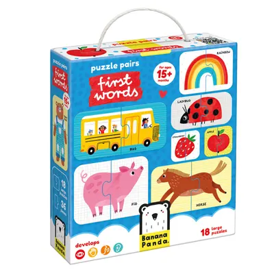Puzzle educativ, Banana Panda, Primele Cuvinte, 18 piese