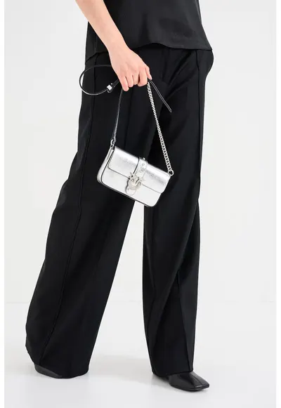 Pantaloni din amestec de lana cu croiala ampla - Negru