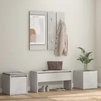 Gossi set de mobilier pentru hol, gri beton, lemn prelucrat