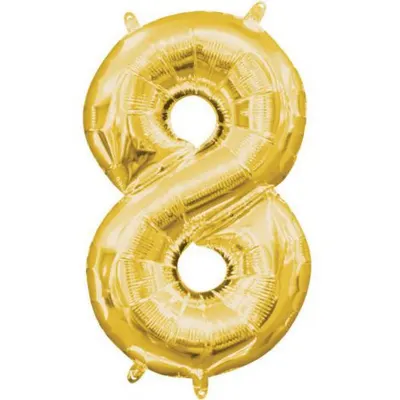 Balon folie auriu cifra 8