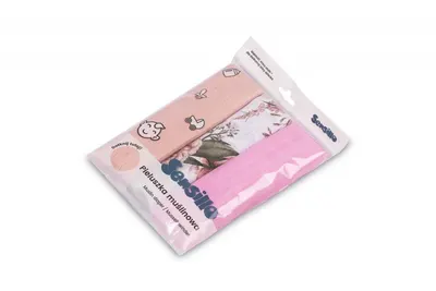 Set 3 scutece din muselina Sensillo Pink 60x80 cm EG-0001,material din bumbac,moale,absorbant