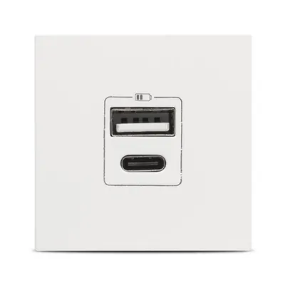Moda Voice, priza USB A+C 5V 2,4A 2M, alb mat, Elbi