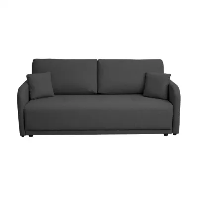 Canapea extensibila BERNA S, 3 locuri, cu arcuri si lada depozitare, gri inchis, 210x110x90 cm
