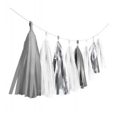Ghirlanda tassel 3m argintie