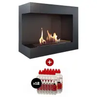 Pachet DELTA negru colt stanga - 60 x 48 x 28 cm + 12L bioetanol