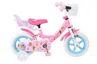 Bicicleta pentru copii EL Disney Princess 12 inch, frana de mana, roti cauciuc EVA, scaun si ghidon reglabil, suport pentru papusi, cosulet pe ghidon