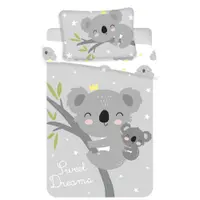 Lenjerie de pat pentru copii gri din bumbac pentru pătuț 100x135 cm Koala "Sweet Dreams" – Jerry Fabrics