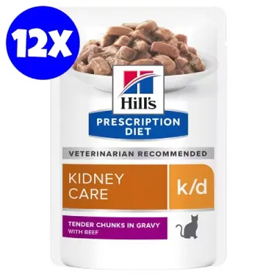 Hill's Prescription Diet Feline k/d Beef, 12x85 g