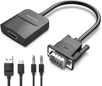 Adaptor Vention - ACNBB, VGA/HDMI + jack 3.5 mm + Micro USB, negru