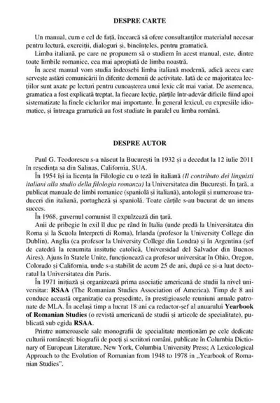 Limba italiana fara profesor
