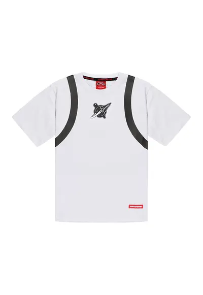 Tricou cu aplicatie din plus Alien - Negru/Alb optic/Verde deschis