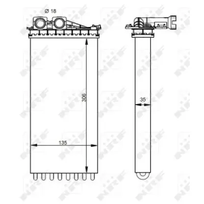 Schimbator caldura, incalzire habitaclu NRF 54333