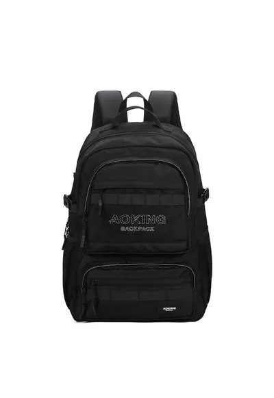 Rucsac unisex cu buzunare multiple - Negru