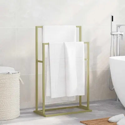 vidaXL Suport de prosoape autonom, auriu, 48x24x78,5 cm, fier
