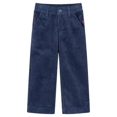 Pantaloni de copii din velur, bleumarin, 92