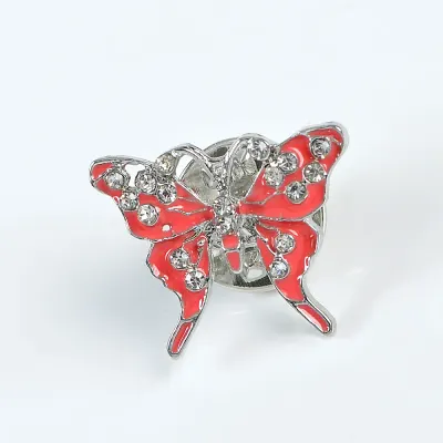 Brosa martisor fluture roz cu pietre acrilice