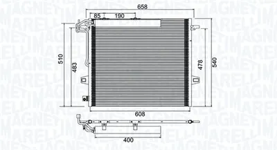 Radiator AC condensator cu uscator potrivit MERCEDES A (V177), GL (X164), M (W164), R (W251, V251) 2.0-6.2 02.05