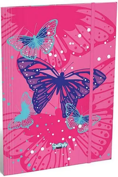 Dosar pentru carduri Lizzy cu radiera - Pink Butterfly