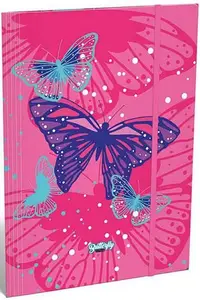 Dosar pentru carduri Lizzy cu radiera - Pink Butterfly