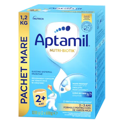 Formula de lapte pentru copii de varsta mica 2-3 ani NUTRI-BIOTIK 2+, 1200g, Aptamil