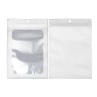 Pungi aluminiu cu fereastră și agățătoare - alb (set 100 buc) - 14x20cm