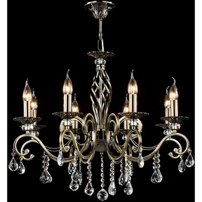 Candelabru Elegant Grace,8 becuri dulie E14, 230V,D.72cm, H.59 cm,Bronz