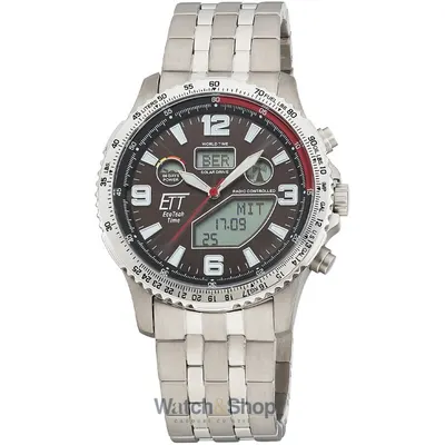 Ceas ETT&nbsp;Eco&nbsp;Tech&nbsp;Time ETT Eco Tech Time EGT-11720-22M Mens Watch Radio-controlled Solar Drive Professional Chronograph Titan 45mm 10ATM