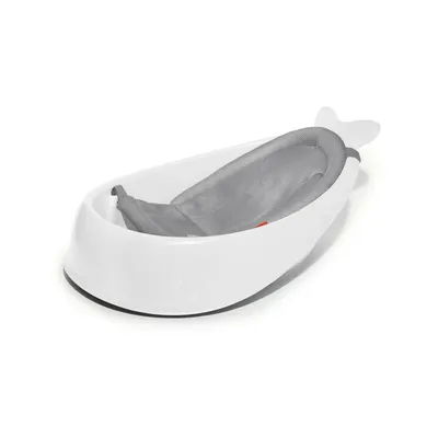 Cadita inteligenta, Skip Hop, Multifunctionala, Cu suport detasabil, Pentru 3 etape de crestere, 2 doua pozitii ergonomice, Antiderapanta, Fara PVC si ftalati, 0 luni+, 70 x 48 x 29 cm, Alb/Gri