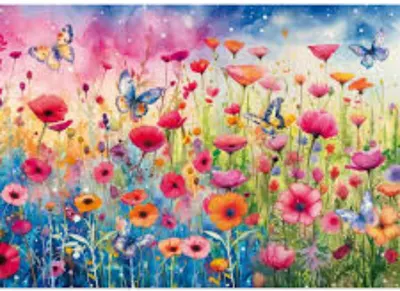 Puzzle 1000 piese - Camp de maci