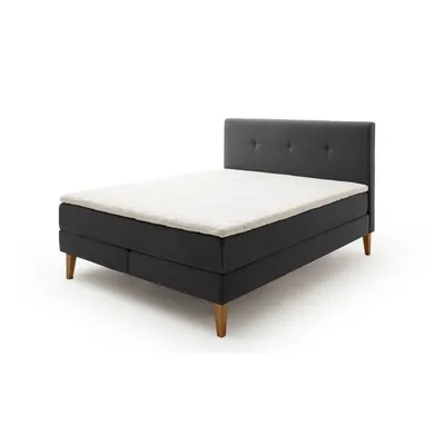 Pat boxspring gri antracit 160x200 cm Stockholm – Meise Möbel